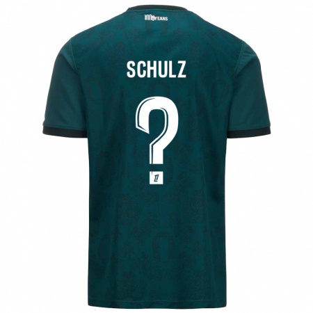 Kandiny Kinder Ethan Schulz #0 Dunkelgrün Auswärtstrikot Trikot 2024/25 T-Shirt