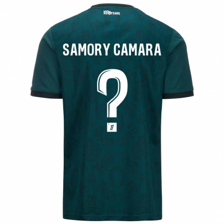 Kandiny Kinder Verges Samory Camara #0 Dunkelgrün Auswärtstrikot Trikot 2024/25 T-Shirt