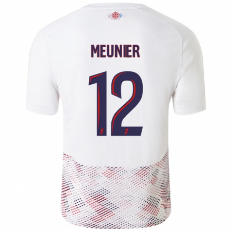 Kandiny Kinder Thomas Meunier #12 Weiß Königsblau Auswärtstrikot Trikot 2024/25 T-Shirt