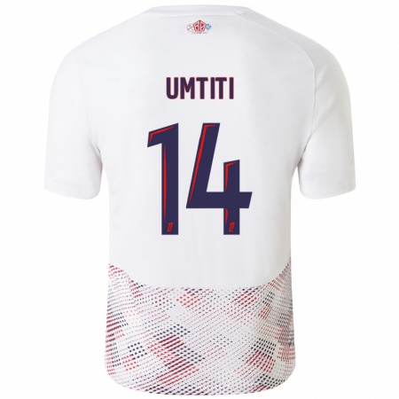 Kandiny Kinder Samuel Umtiti #14 Weiß Königsblau Auswärtstrikot Trikot 2024/25 T-Shirt