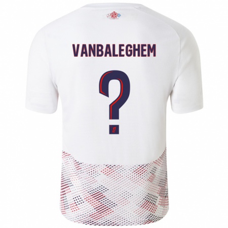 Kandiny Kinder Valentin Vanbaleghem #0 Weiß Königsblau Auswärtstrikot Trikot 2024/25 T-Shirt