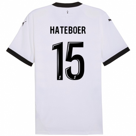 Kandiny Kinder Hans Hateboer #15 Weiß Schwarz Auswärtstrikot Trikot 2024/25 T-Shirt