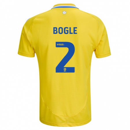 Kandiny Kinder Jayden Bogle #2 Gelb Blau Auswärtstrikot Trikot 2024/25 T-Shirt