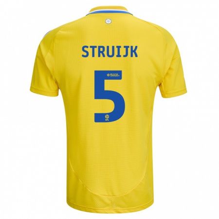 Kandiny Kinder Pascal Struijk #5 Gelb Blau Auswärtstrikot Trikot 2024/25 T-Shirt