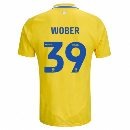 Kandiny Kinder Maximilian Wöber #39 Gelb Blau Auswärtstrikot Trikot 2024/25 T-Shirt