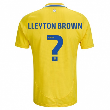 Kandiny Kinder Lleyton Brown #0 Gelb Blau Auswärtstrikot Trikot 2024/25 T-Shirt