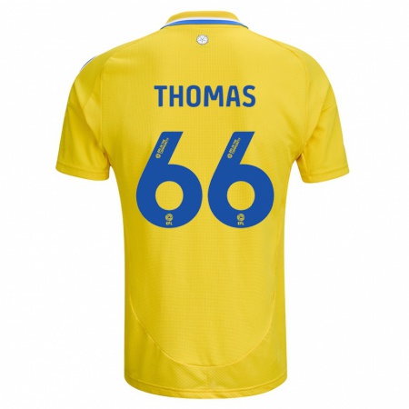 Kandiny Kinder Luca Thomas #66 Gelb Blau Auswärtstrikot Trikot 2024/25 T-Shirt