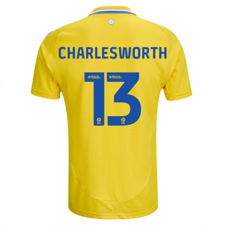 Kandiny Kinder Millie Robshaw-Charlesworth #13 Gelb Blau Auswärtstrikot Trikot 2024/25 T-Shirt