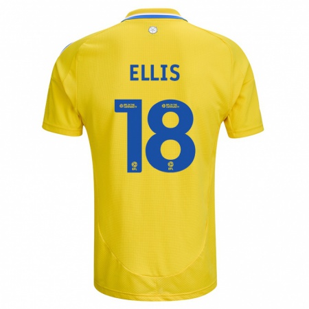 Kandiny Kinder Macy Ellis #18 Gelb Blau Auswärtstrikot Trikot 2024/25 T-Shirt