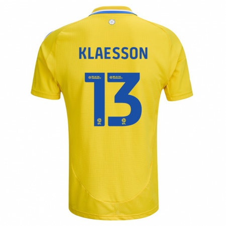 Kandiny Kinder Kristoffer Klaesson #13 Gelb Blau Auswärtstrikot Trikot 2024/25 T-Shirt