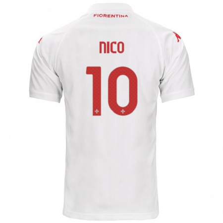 Kandiny Kinder Nico González #10 Weiß Auswärtstrikot Trikot 2024/25 T-Shirt