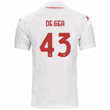 Kandiny Kinder David De Gea #43 Weiß Auswärtstrikot Trikot 2024/25 T-Shirt