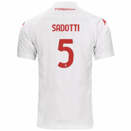 Kandiny Kinder Edoardo Sadotti #5 Weiß Auswärtstrikot Trikot 2024/25 T-Shirt