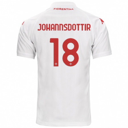 Kandiny Kinder Alexandra Jóhannsdóttir #18 Weiß Auswärtstrikot Trikot 2024/25 T-Shirt