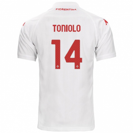 Kandiny Kinder Martina Toniolo #14 Weiß Auswärtstrikot Trikot 2024/25 T-Shirt