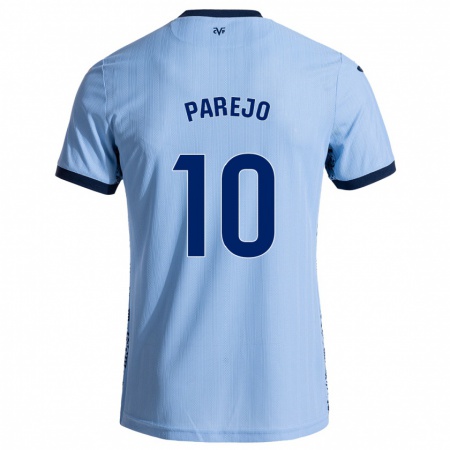 Kandiny Kinder Dani Parejo #10 Himmelblau Auswärtstrikot Trikot 2024/25 T-Shirt