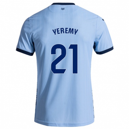 Kandiny Kinder Yéremy Pino #21 Himmelblau Auswärtstrikot Trikot 2024/25 T-Shirt