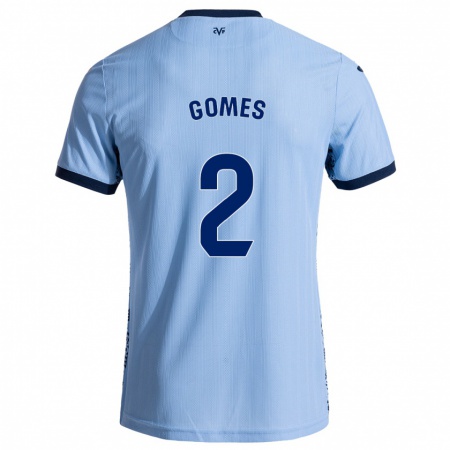 Kandiny Kinder Vique Gomes #2 Himmelblau Auswärtstrikot Trikot 2024/25 T-Shirt