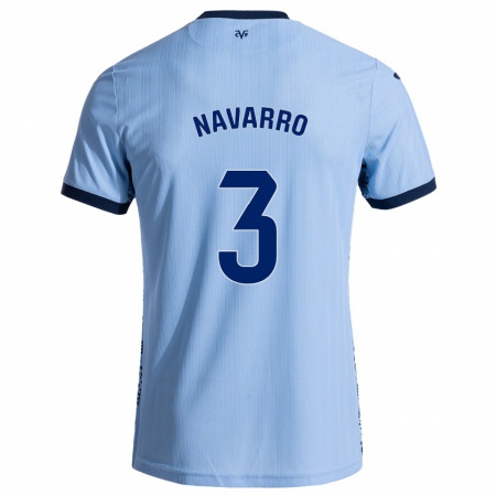 Kandiny Kinder Pablo Navarro #3 Himmelblau Auswärtstrikot Trikot 2024/25 T-Shirt