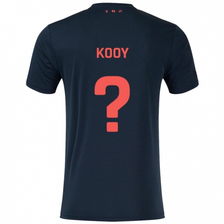 Kandiny Kinder Wessel Kooy #0 Schwarz Rot Auswärtstrikot Trikot 2024/25 T-Shirt