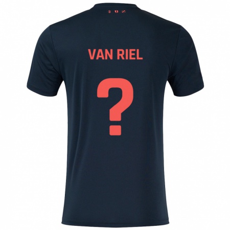 Kandiny Kinder Jesper Van Riel #0 Schwarz Rot Auswärtstrikot Trikot 2024/25 T-Shirt