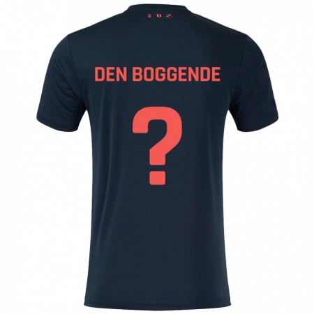 Kandiny Kinder Tijn Den Boggende #0 Schwarz Rot Auswärtstrikot Trikot 2024/25 T-Shirt