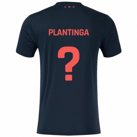 Kandiny Kinder Viggo Plantinga #0 Schwarz Rot Auswärtstrikot Trikot 2024/25 T-Shirt