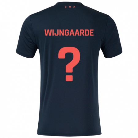 Kandiny Kinder Jahrnell Wijngaarde #0 Schwarz Rot Auswärtstrikot Trikot 2024/25 T-Shirt