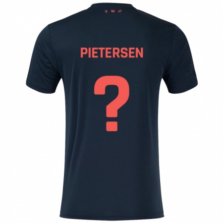 Kandiny Kinder Stan Pietersen #0 Schwarz Rot Auswärtstrikot Trikot 2024/25 T-Shirt