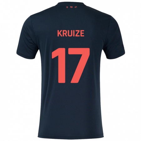 Kandiny Kinder Elisha Kruize #17 Schwarz Rot Auswärtstrikot Trikot 2024/25 T-Shirt