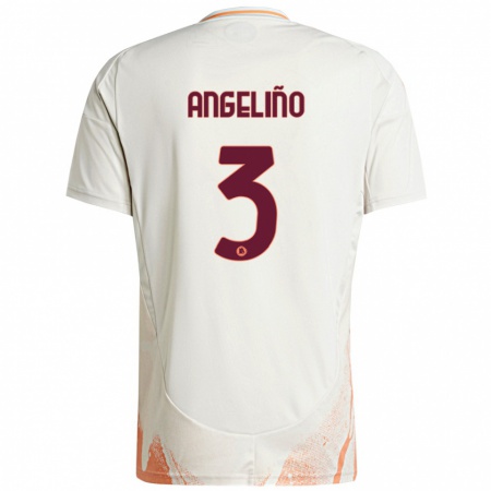 Kandiny Kinder Angeliño #3 Cremeweiß Orange Auswärtstrikot Trikot 2024/25 T-Shirt