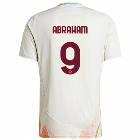 Kandiny Kinder Tammy Abraham #9 Cremeweiß Orange Auswärtstrikot Trikot 2024/25 T-Shirt