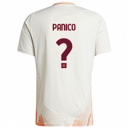 Kandiny Kinder Francesco Panico #0 Cremeweiß Orange Auswärtstrikot Trikot 2024/25 T-Shirt