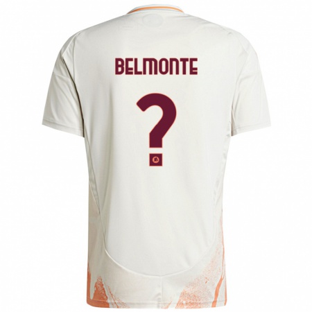 Kandiny Kinder Samuele Belmonte #0 Cremeweiß Orange Auswärtstrikot Trikot 2024/25 T-Shirt