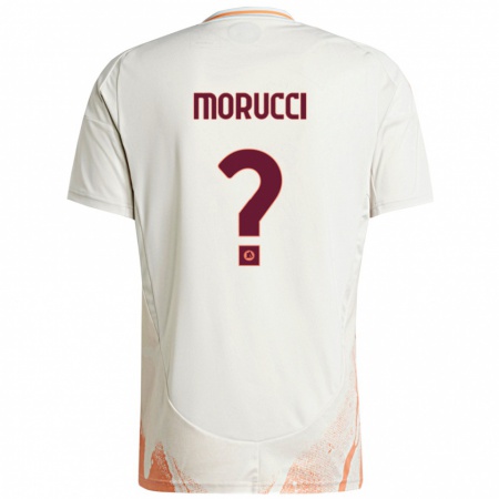 Kandiny Kinder Edoardo Morucci #0 Cremeweiß Orange Auswärtstrikot Trikot 2024/25 T-Shirt