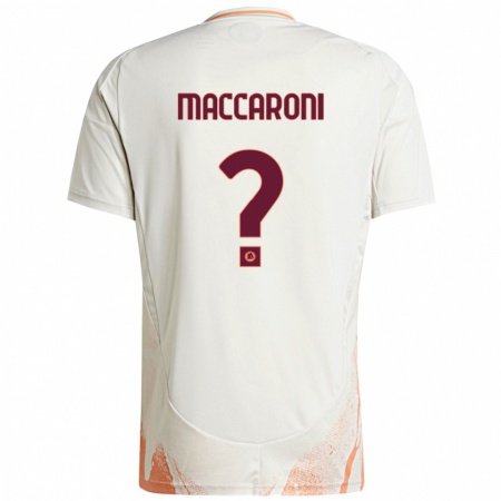 Kandiny Kinder Valerio Maccaroni #0 Cremeweiß Orange Auswärtstrikot Trikot 2024/25 T-Shirt