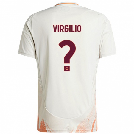 Kandiny Kinder Cristian Virgilio #0 Cremeweiß Orange Auswärtstrikot Trikot 2024/25 T-Shirt