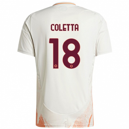 Kandiny Kinder Federico Coletta #18 Cremeweiß Orange Auswärtstrikot Trikot 2024/25 T-Shirt