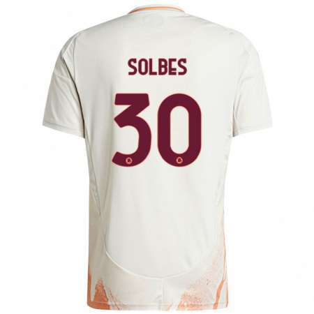 Kandiny Kinder Ricardo Solbes #30 Cremeweiß Orange Auswärtstrikot Trikot 2024/25 T-Shirt