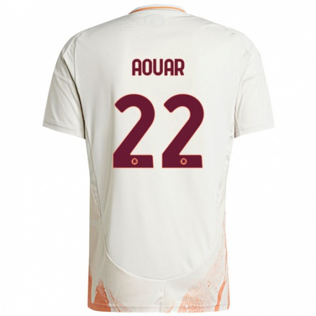 Kandiny Kinder Houssem Aouar #22 Cremeweiß Orange Auswärtstrikot Trikot 2024/25 T-Shirt