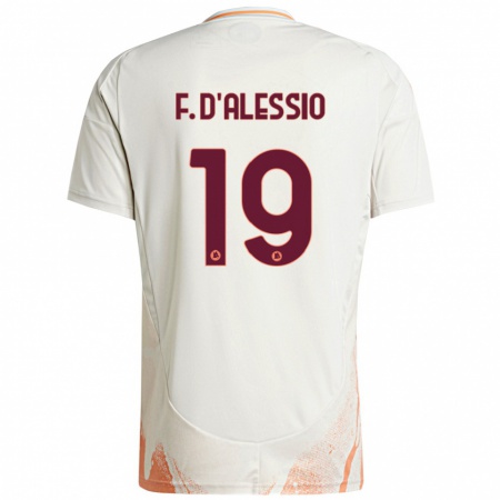 Kandiny Kinder Francesco D'alessio #19 Cremeweiß Orange Auswärtstrikot Trikot 2024/25 T-Shirt