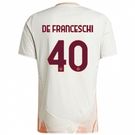 Kandiny Kinder Leonardo De Franceschi #40 Cremeweiß Orange Auswärtstrikot Trikot 2024/25 T-Shirt