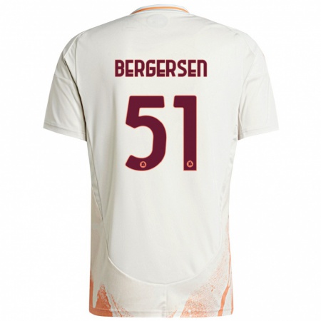 Kandiny Kinder Mina Bergersen #51 Cremeweiß Orange Auswärtstrikot Trikot 2024/25 T-Shirt