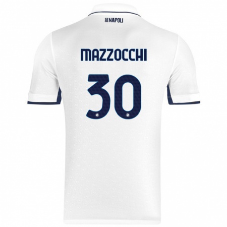 Kandiny Kinder Pasquale Mazzocchi #30 Weiß Königsblau Auswärtstrikot Trikot 2024/25 T-Shirt