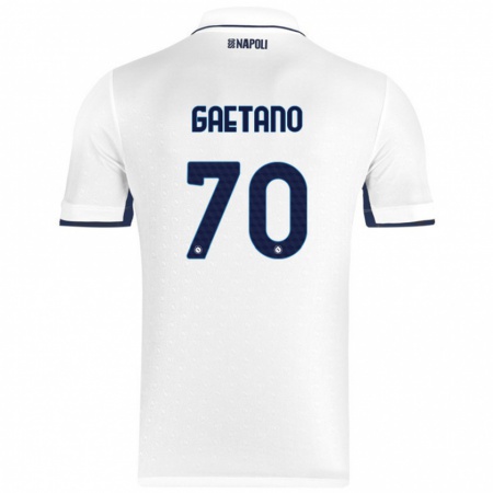 Kandiny Kinder Gianluca Gaetano #70 Weiß Königsblau Auswärtstrikot Trikot 2024/25 T-Shirt