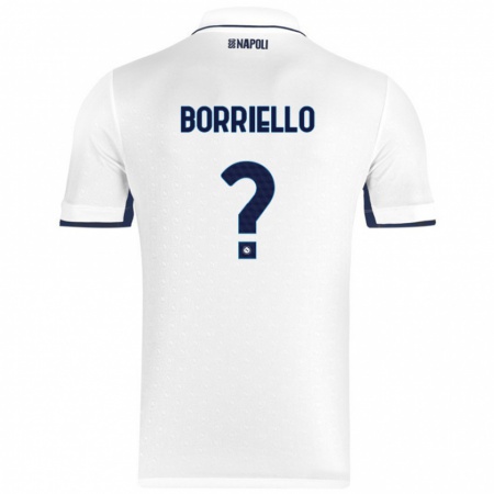 Kandiny Kinder Salvatore Borriello #0 Weiß Königsblau Auswärtstrikot Trikot 2024/25 T-Shirt