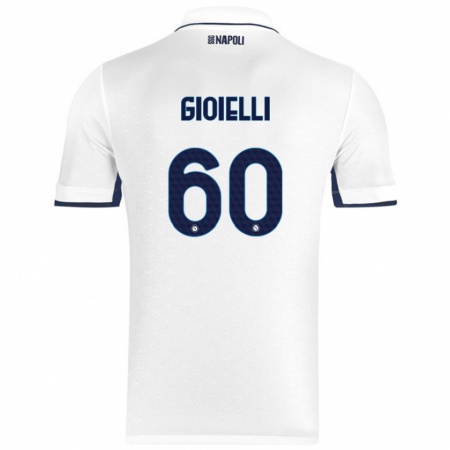 Kandiny Kinder Francesco Gioielli #60 Weiß Königsblau Auswärtstrikot Trikot 2024/25 T-Shirt