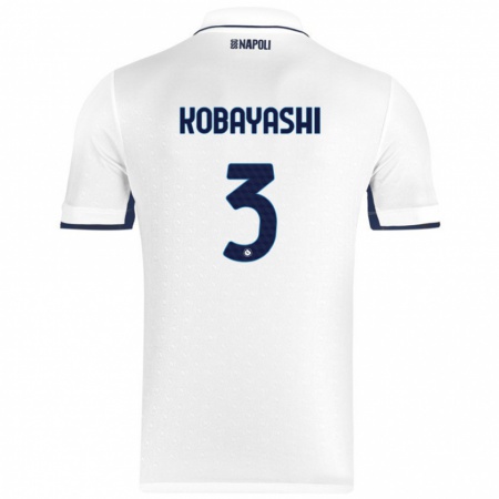 Kandiny Kinder Miharu Kobayashi #3 Weiß Königsblau Auswärtstrikot Trikot 2024/25 T-Shirt