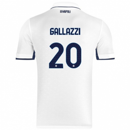 Kandiny Kinder Valentina Gallazzi #20 Weiß Königsblau Auswärtstrikot Trikot 2024/25 T-Shirt