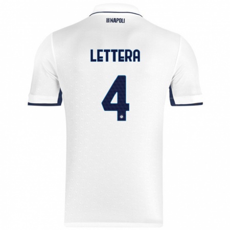 Kandiny Kinder Alessio Lettera #4 Weiß Königsblau Auswärtstrikot Trikot 2024/25 T-Shirt